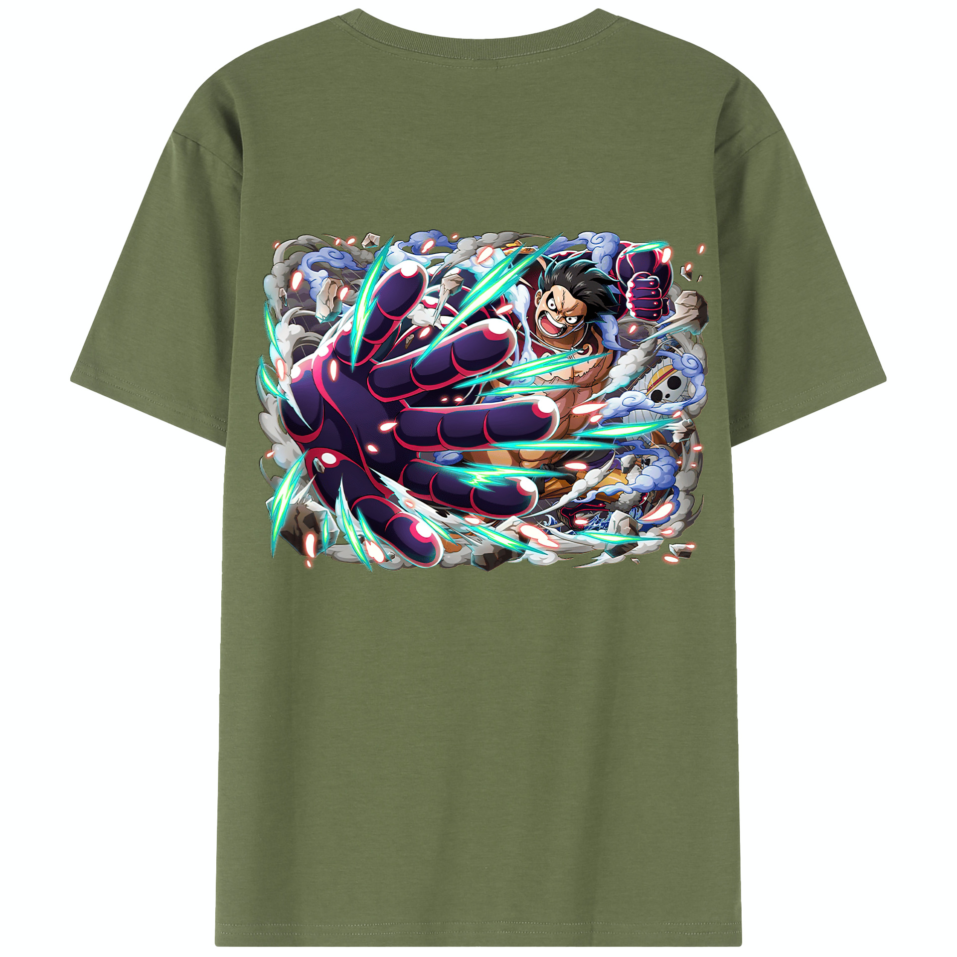 ワンピース モンキー・D・ルフィ ONE PIECE Monkey D. Luffy 綿100％半袖Tシャツ（背面プリント）